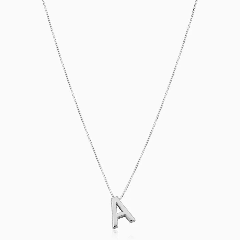 Love Letter Initial Necklace | Weißgold