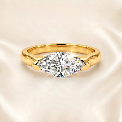 14-Karat-Ring mit Marquise-Schliff