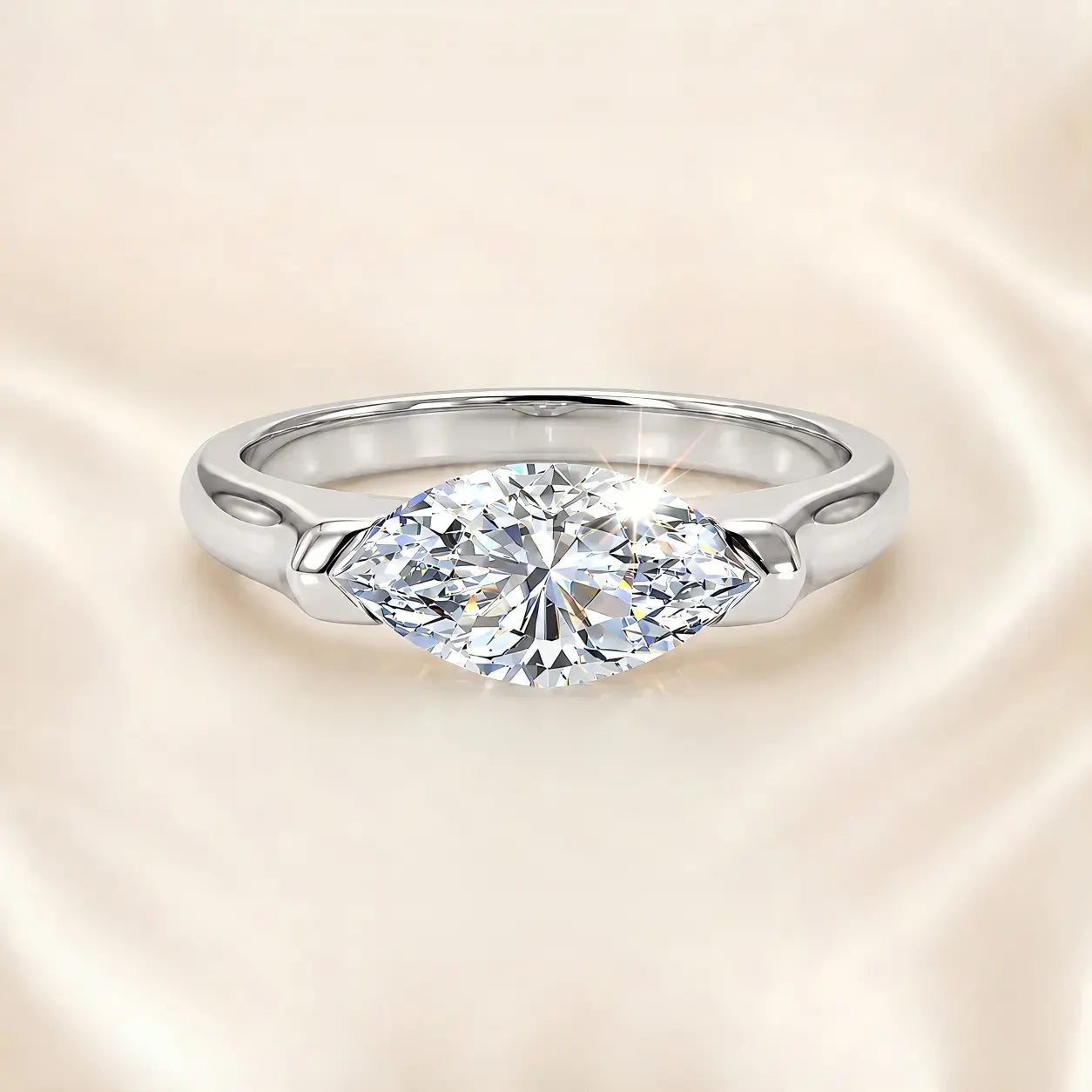 14-Karat-Ring mit Marquise-Schliff