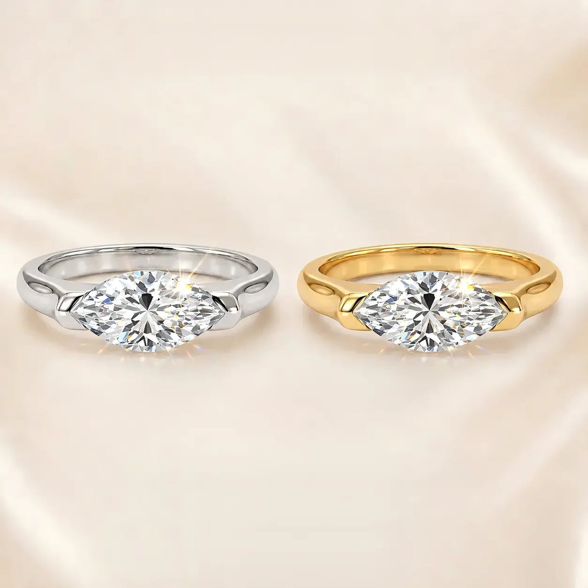 14-Karat-Ring mit Marquise-Schliff