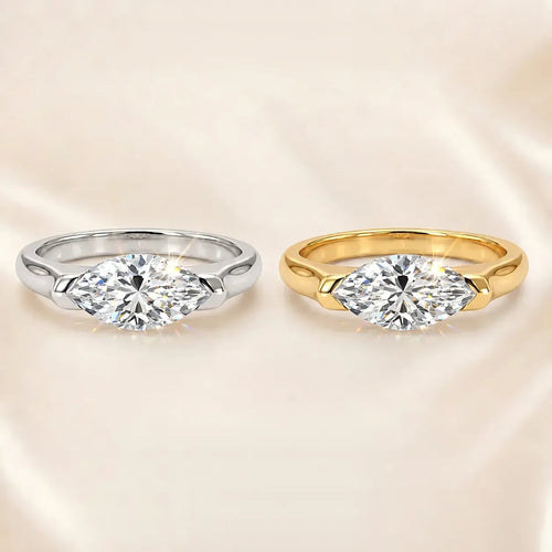 14-Karat-Ring mit Marquise-Schliff