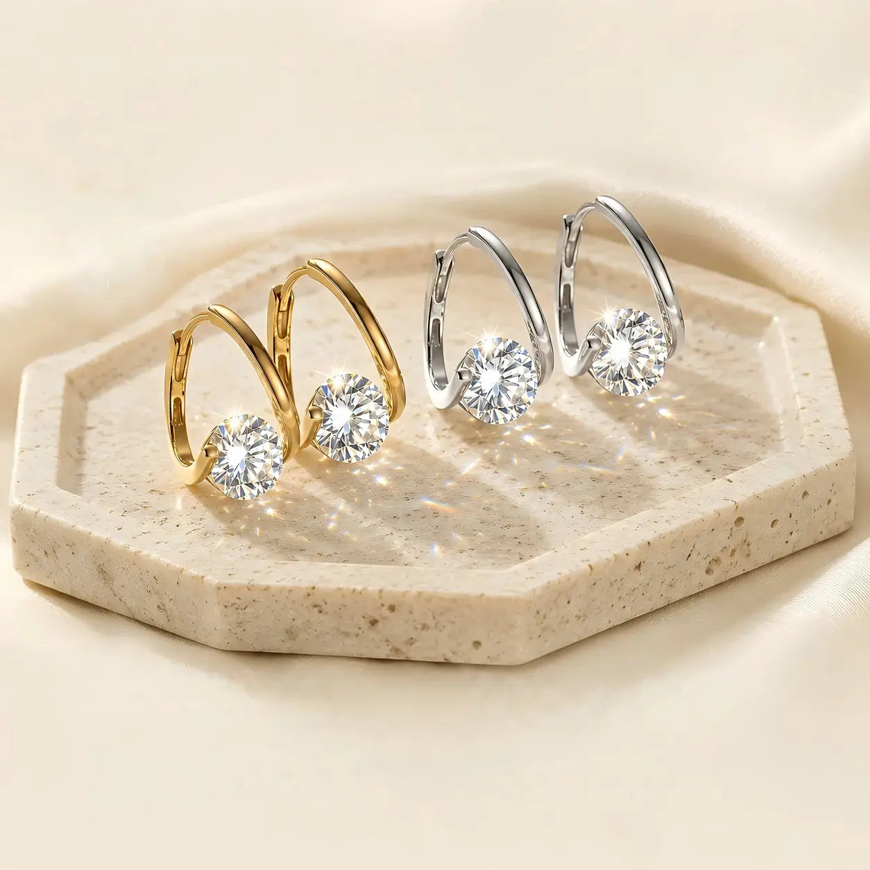 Ohrringe aus 18-karätigem Gold in Ringform
