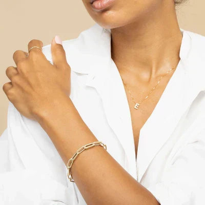 Love Letter Initial Necklace | Weißgold
