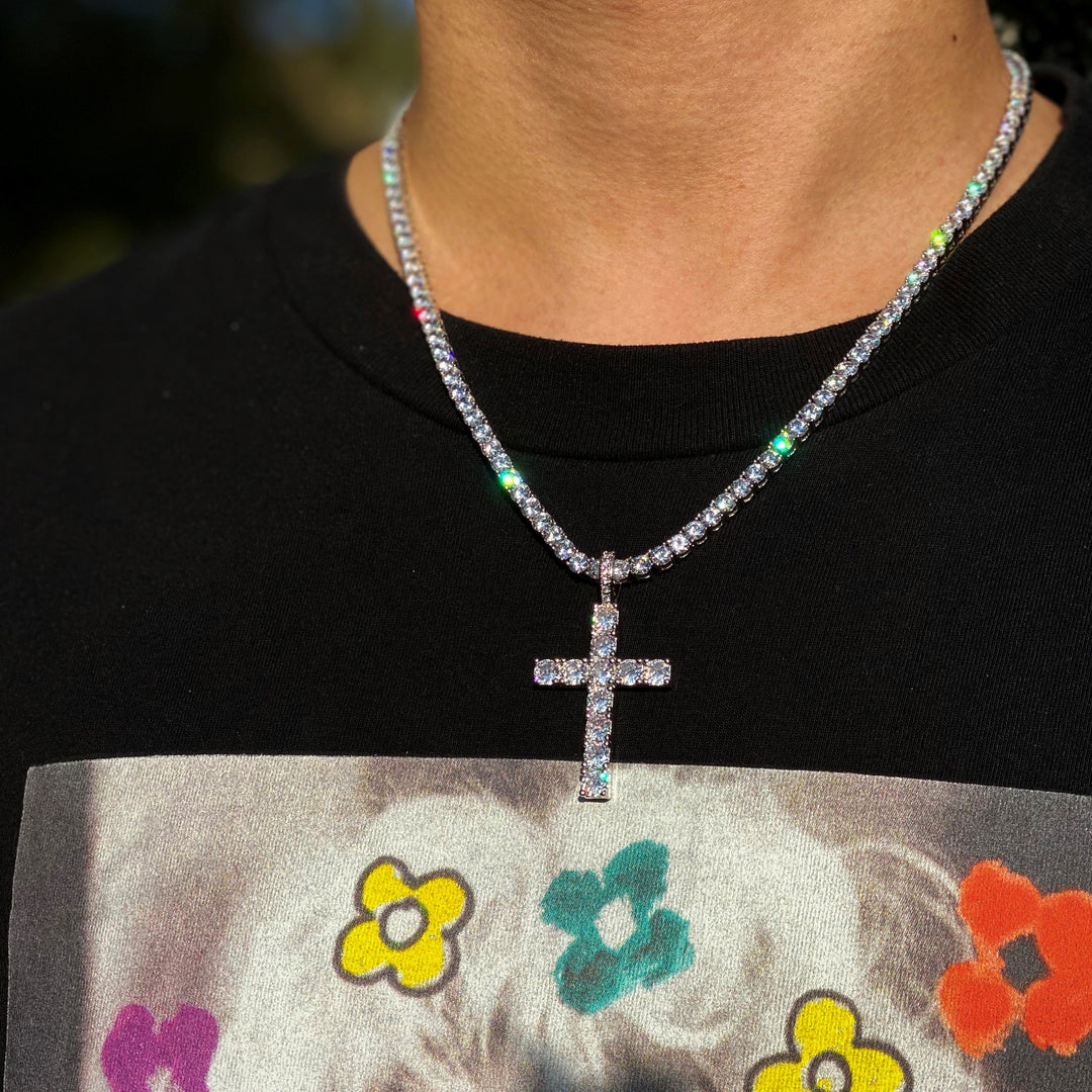 Cross Necklace | Weißgold